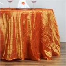 Pintuck 120" Round Tablecloth Orange