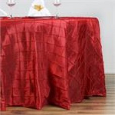 Pintuck 132" Round Tablecloth Red