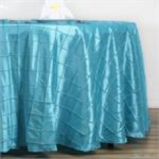 Pintuck 132" Round Tablecloth Turquoise