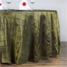 Pintuck 132" Round Tablecloth Willow/Moss