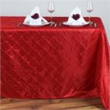 Pintuck 90x132" rectangular Tablecloth Red