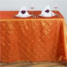 Pintuck 90x132" rectangular Tablecloth Orange