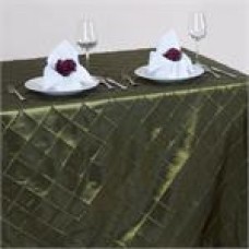 Pintuck 90x156" rectangular Tablecloth Willow/Moss