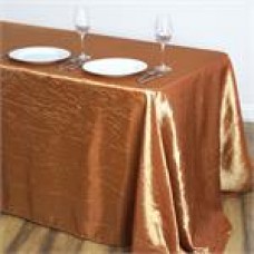 Crinkle Taffeta 90"x132" Rectangular Tablecloth Gold