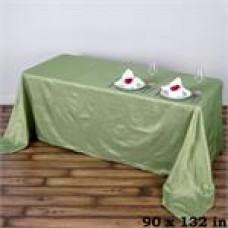 Crinkle Taffeta 90"x132" Rectangular Tablecloth Apple Green