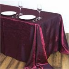 Crinkle Taffeta 90"x132" Rectangular Tablecloth Burgundy