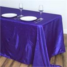 Crinkle Taffeta 90"x132" Rectangular Tablecloth Purple