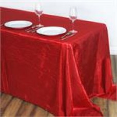 Crinkle Taffeta 90"x132" Rectangular Tablecloth Red