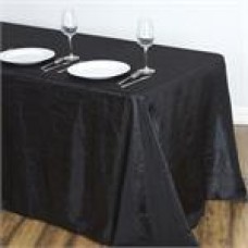 Crinkle Taffeta 90"x156" Rectangular Tablecloth Black