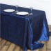 Crinkle Taffeta 90"x156" Rectangular Tablecloth Navy Blue