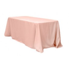 Polyester 90"x132" Rectangular Tablecloth Blush