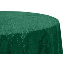 Sequin 120" Round Tablecloth Emerald Green