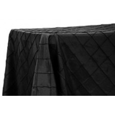 Pintuck 90x132" rectangular tablecloth Black