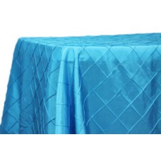 Pintuck 90x132" rectangular Tablecloth Aqua Blue