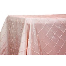 Pintuck 90x132" rectangular Tablecloth Blush