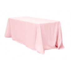 Polyester 90"x132" Rectangular Tablecloth Light Pink