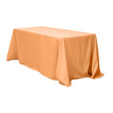 Polyester 90"x132" Rectangular Tablecloth Peach