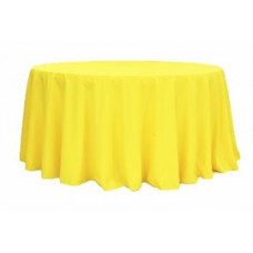 Polyester 120" Round Tablecloth Yellow