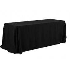 Polyester 90"x132" Rectangular Tablecloth Black