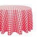 Polyester 120" Round Tablecloth Red and White Checkered