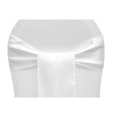 Satin Chair Sashes White