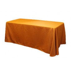 Polyester 90"x132" Rectangular Tablecloth Burnt Orange