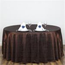 Crinkle Taffeta 117" Round Tablecloth Chocolate