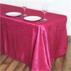 Crinkle Taffeta 90"x132" Rectangular Tablecloth Fucshia