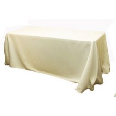 Polyester 90"x132" Rectangular Tablecloth Beige