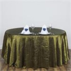 Crinkle Taffeta 117" Round Tablecloth Moss/Willow