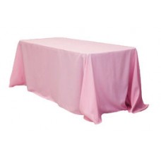 Polyester 90"x132" Rectangular Tablecloth Pink