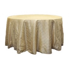 Pintuck 120" Round Tablecloth Champagne