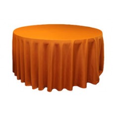 Polyester 120" Round Tablecloth Burnt Orange