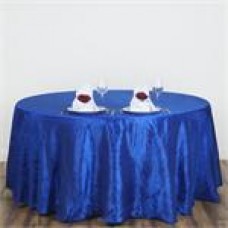 Crinkle Taffeta 117" Round Tablecloth Royal Blue