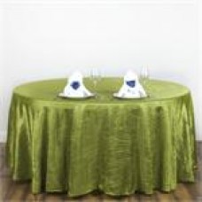 Crinkle Taffeta 117" Round Tablecloth Sage