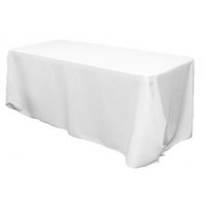 Polyester 90"x132" Rectangular Tablecloth White